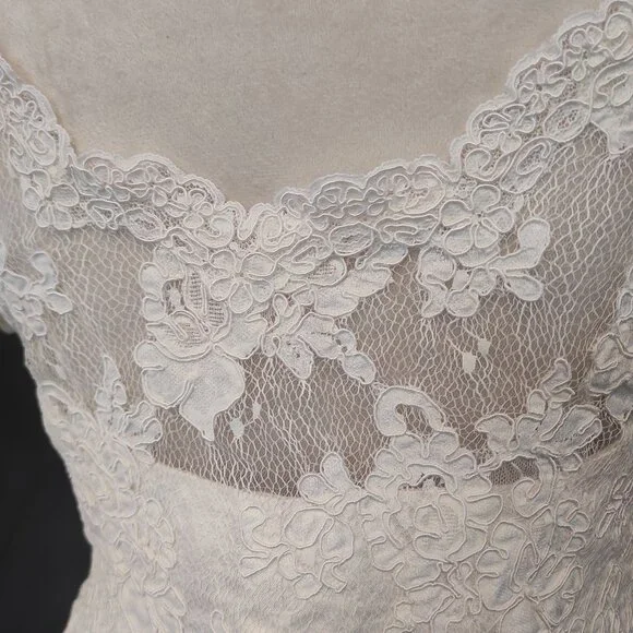 90s BELSOIE button front lace peplum top - Picture 6 of 10